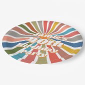  Custom Name Party Table Decor Fun Retro Rainbow ペーパープレート (アングル)