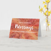 Custom Name Pastor Appreciation Month Blessings カード (黄色い花)