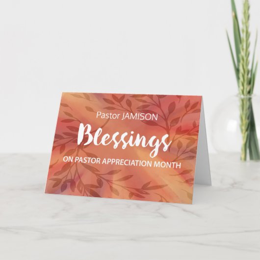 Custom Name Pastor Appreciation Month Blessings カード (正面)