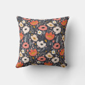 Custom name pattern with flowers and leaves クッション (裏面)