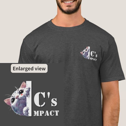 Custom Name Peeking Cat Pocketsize C's Impact Tシャツ