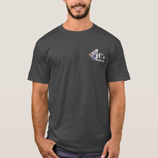 Custom Name Peeking Cat Pocketsize C's Impact Tシャツ (正面)