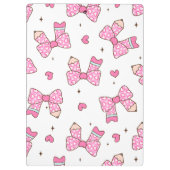 Custom Name Pencil Coquette Bow  クリップボード (裏面)