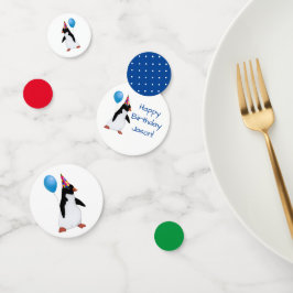 Custom Name Penguin Blue Balloon Table Confetti コンフェッティ