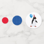 Custom Name Penguin Blue Balloon Table Confetti コンフェッティ (裏面)