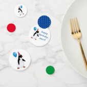 Custom Name Penguin Blue Balloon Table Confetti コンフェッティ (グループ)