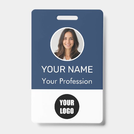 Custom Name Personalized Employee Company Logo  バッジ (正面)