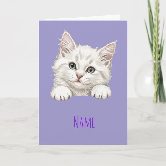 Custom Name Personalized Kitten Art Gift カード (正面)