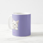 Custom Name Personalized Kitten Art Gift コーヒーマグカップ (正面左)