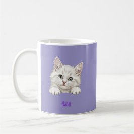 Custom Name Personalized Kitten Art Gift コーヒーマグカップ