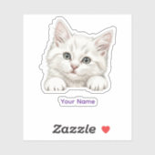 Custom Name Personalized Kitten Art Gift シール (シート)