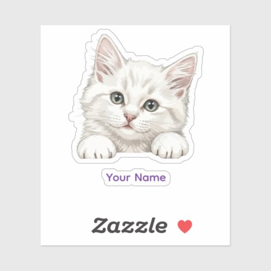 Custom Name Personalized Kitten Art Gift シール (シート)