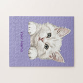 Custom Name Personalized Kitten Art Gift ジグソーパズル (横)