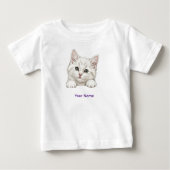 Custom Name Personalized Kitten Art Gift ベビーTシャツ (正面)