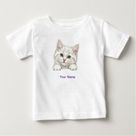 Custom Name Personalized Kitten Art Gift ベビーTシャツ