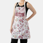 Custom Name Pet Lover Apron - Romantic Floral エプロン (インサイチュ)