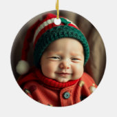 Custom Name & Photo Keepsake with Cute Aus Dingo セラミックオーナメント (裏面)