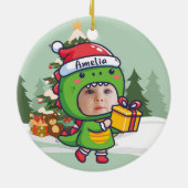 Custom name + photo message me- Christmas Ornament セラミックオーナメント (裏面)