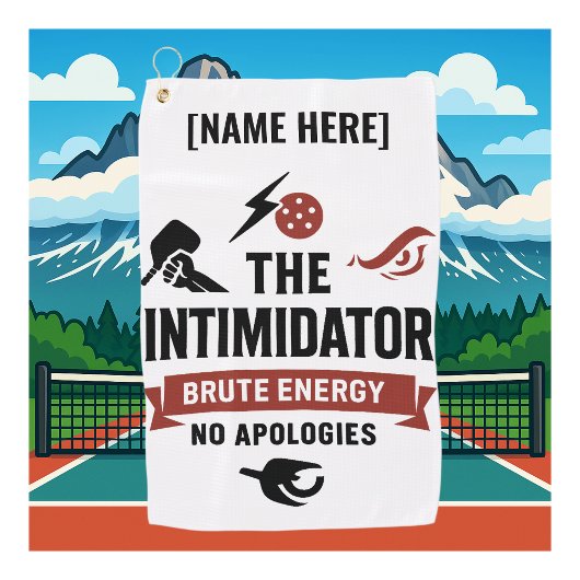Custom Name Pickleball Sport Towel The Intimidator ゴルフタオル