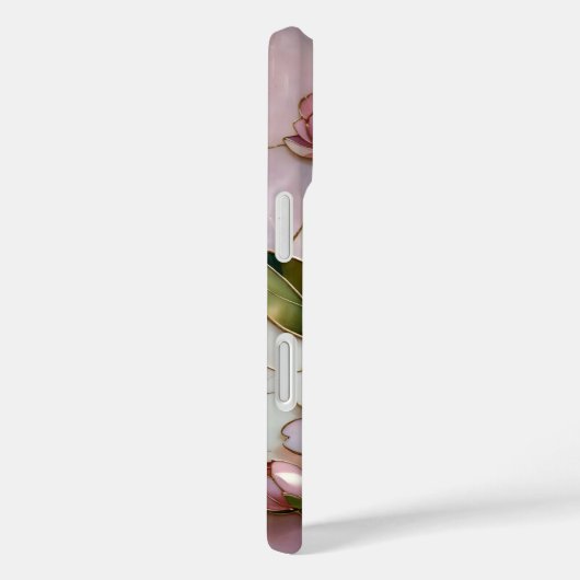 Custom Name Pink Blossom Floral Phone Case Case-Mate iPhoneケース (裏面 / 右)