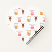 Custom Name Pink Cupcake and Black Cat Pattern  ノートブック (裏面)