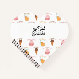 Custom Name Pink Cupcake and Black Cat Pattern  ノートブック