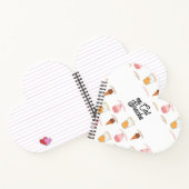 Custom Name Pink Cupcake and Black Cat Pattern  ノートブック (内部)