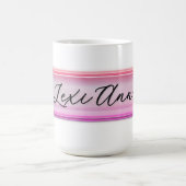 Custom Name Pink Glass Effect | Personalized コーヒーマグカップ (中央)