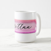 Custom Name Pink Glass Effect | Personalized コーヒーマグカップ (正面右)