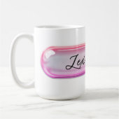Custom Name Pink Glass Effect | Personalized コーヒーマグカップ (左)