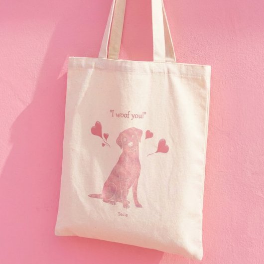 Custom Name Pink Labrador Dog Mom Mother's Day トートバッグ