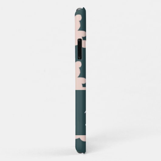 Custom name pink teddy bear silhouette Case-Mate iPhoneケース (裏面/右)