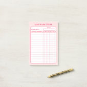 Custom Name Pink Weekly Habit Tracker Sticky Notes ポストイット (デスク上)