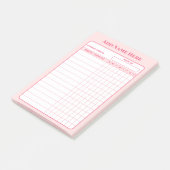 Custom Name Pink Weekly Habit Tracker Sticky Notes ポストイット (アングル)