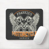 Custom NAME Pistons Wings Motorcycle Biker Garage マウスパッド (マウス)