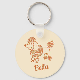Custom Name Poodle Ornament – Handdrawn Dog Gift キーホルダー