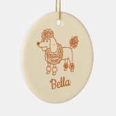 Custom Name Poodle Ornament – Handdrawn Dog Gift セラミックオーナメント (右)
