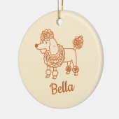 Custom Name Poodle Ornament – Handdrawn Dog Gift セラミックオーナメント (左)