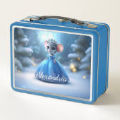 Custom Name Princess mouse with tiara メタルランチボックス (裏面)