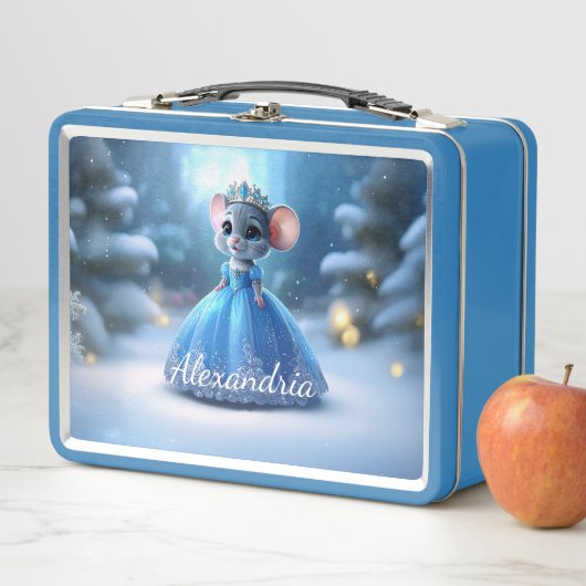 Custom Name Princess mouse with tiara メタルランチボックス (インサイチュ)