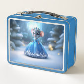 Custom Name Princess mouse with tiara メタルランチボックス (正面)