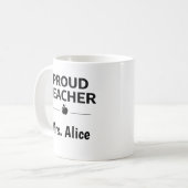 Custom Name Proud Teacher Coffee Mug Gift コーヒーマグカップ (正面左)