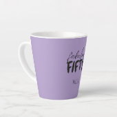 Custom Name - Purple Fabulous Fifty Latte Mug カフェラテマグ (左アングル)