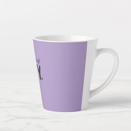 Custom Name - Purple Fabulous Fifty Latte Mug カフェラテマグ (右)