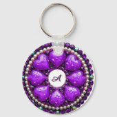 💜 Custom Name Purple Heart Jewelry Gift Idea 💜 キーホルダー (裏面)