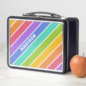 Custom Name Rainbow Colors メタルランチボックス (インサイチュ)