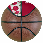 Custom name red and pink roses バスケットボール (右)