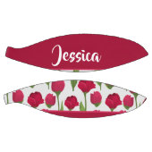 Custom name red and pink roses バスケットボール (パネル)