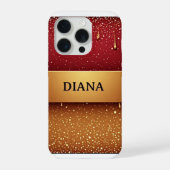 Custom Name Red Dripping Paint iPhoneケース (裏面)