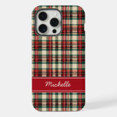 Custom Name Red Plaid Christmas Phone Case iPhoneケース (裏面)